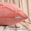 MIULEE Decorative Throw Pillow Covers Dark Grey 18×18 Inch Set of 2, Soft Plush Faux Wool Couch Cushion Covers Farmhouse Throw Pillows for Couch Bed Sofa Living Room(Coral Red)