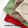 MIULEE Decorative Throw Pillow Covers Dark Grey 18×18 Inch Set of 2, Soft Plush Faux Wool Couch Cushion Covers Farmhouse Throw Pillows for Couch Bed Sofa Living Room(Red)