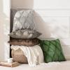 MIULEE Decorative Throw Pillow Covers Dark Grey 18×18 Inch Set of 2, Soft Plush Faux Wool Couch Cushion Covers Farmhouse Throw Pillows for Couch Bed Sofa Living Room(Moss Green)