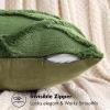 MIULEE Decorative Throw Pillow Covers Dark Grey 18×18 Inch Set of 2, Soft Plush Faux Wool Couch Cushion Covers Farmhouse Throw Pillows for Couch Bed Sofa Living Room(Moss Green)