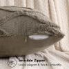 MIULEE Decorative Throw Pillow Covers Dark Grey 18×18 Inch Set of 2, Soft Plush Faux Wool Couch Cushion Covers Farmhouse Throw Pillows for Couch Bed Sofa Living Room(Dark Grey)