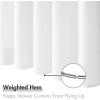 MIULEE Extra Long Linen Shower Curtain 96 Inches Long with 12 Metal Hooks Washable Beige Fabric Shower Curtain Set Waterproof Neutral Thick Cloth Shower Curtains for Bathroom Hotel Bathtub, Cream(White)