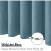 MIULEE Extra Long Linen Shower Curtain 96 Inches Long with 12 Metal Hooks Washable Beige Fabric Shower Curtain Set Waterproof Neutral Thick Cloth Shower Curtains for Bathroom Hotel Bathtub, Cream(Moonlight Blue)
