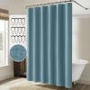 MIULEE Extra Long Linen Shower Curtain 96 Inches Long with 12 Metal Hooks Washable Beige Fabric Shower Curtain Set Waterproof Neutral Thick Cloth Shower Curtains for Bathroom Hotel Bathtub, Cream(Moonlight Blue)