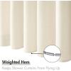 MIULEE Extra Long Linen Shower Curtain 96 Inches Long with 12 Metal Hooks Washable Beige Fabric Shower Curtain Set Waterproof Neutral Thick Cloth Shower Curtains for Bathroom Hotel Bathtub, Cream(Ivory)