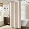 MIULEE Extra Long Linen Shower Curtain 96 Inches Long with 12 Metal Hooks Washable Beige Fabric Shower Curtain Set Waterproof Neutral Thick Cloth Shower Curtains for Bathroom Hotel Bathtub, Cream(Cream)