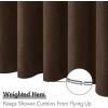 MIULEE Extra Long Linen Shower Curtain 96 Inches Long with 12 Metal Hooks Washable Beige Fabric Shower Curtain Set Waterproof Neutral Thick Cloth Shower Curtains for Bathroom Hotel Bathtub, Cream(Brown)