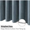 MIULEE Extra Long Linen Shower Curtain 96 Inches Long with 12 Metal Hooks Washable Beige Fabric Shower Curtain Set Waterproof Neutral Thick Cloth Shower Curtains for Bathroom Hotel Bathtub, Cream(Dusty Blue)