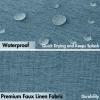 MIULEE Extra Long Linen Shower Curtain 96 Inches Long with 12 Metal Hooks Washable Beige Fabric Shower Curtain Set Waterproof Neutral Thick Cloth Shower Curtains for Bathroom Hotel Bathtub, Cream(Moonlight Blue)