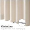 MIULEE Extra Long Linen Shower Curtain 96 Inches Long with 12 Metal Hooks Washable Beige Fabric Shower Curtain Set Waterproof Neutral Thick Cloth Shower Curtains for Bathroom Hotel Bathtub, Cream(Cream)