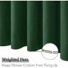 MIULEE Extra Long Linen Shower Curtain 96 Inches Long with 12 Metal Hooks Washable Beige Fabric Shower Curtain Set Waterproof Neutral Thick Cloth Shower Curtains for Bathroom Hotel Bathtub, Cream(Dark Green)