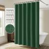 MIULEE Extra Long Linen Shower Curtain 96 Inches Long with 12 Metal Hooks Washable Beige Fabric Shower Curtain Set Waterproof Neutral Thick Cloth Shower Curtains for Bathroom Hotel Bathtub, Cream(Dark Green)