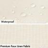 MIULEE Extra Long Linen Shower Curtain 96 Inches Long with 12 Metal Hooks Washable Beige Fabric Shower Curtain Set Waterproof Neutral Thick Cloth Shower Curtains for Bathroom Hotel Bathtub, Cream(Ivory)