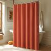 MIULEE Extra Long Linen Shower Curtain 96 Inches Long with 12 Metal Hooks Washable Beige Fabric Shower Curtain Set Waterproof Neutral Thick Cloth Shower Curtains for Bathroom Hotel Bathtub, Cream(Terracotta)