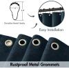 MIULEE Extra Long Linen Shower Curtain 96 Inches Long with 12 Metal Hooks Washable Beige Fabric Shower Curtain Set Waterproof Neutral Thick Cloth Shower Curtains for Bathroom Hotel Bathtub, Cream(Navy Blue)