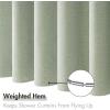 MIULEE Extra Long Linen Shower Curtain 96 Inches Long with 12 Metal Hooks Washable Beige Fabric Shower Curtain Set Waterproof Neutral Thick Cloth Shower Curtains for Bathroom Hotel Bathtub, Cream(Sage Green)