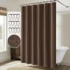 MIULEE Extra Long Linen Shower Curtain 96 Inches Long with 12 Metal Hooks Washable Beige Fabric Shower Curtain Set Waterproof Neutral Thick Cloth Shower Curtains for Bathroom Hotel Bathtub, Cream(Brown)
