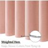 MIULEE Extra Long Linen Shower Curtain 96 Inches Long with 12 Metal Hooks Washable Beige Fabric Shower Curtain Set Waterproof Neutral Thick Cloth Shower Curtains for Bathroom Hotel Bathtub, Cream(Blush Pink)