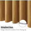 MIULEE Extra Long Linen Shower Curtain 96 Inches Long with 12 Metal Hooks Washable Beige Fabric Shower Curtain Set Waterproof Neutral Thick Cloth Shower Curtains for Bathroom Hotel Bathtub, Cream(Gold)