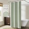 MIULEE Extra Long Linen Shower Curtain 96 Inches Long with 12 Metal Hooks Washable Beige Fabric Shower Curtain Set Waterproof Neutral Thick Cloth Shower Curtains for Bathroom Hotel Bathtub, Cream(Sage Green)