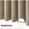 MIULEE Extra Long Linen Shower Curtain 96 Inches Long with 12 Metal Hooks Washable Beige Fabric Shower Curtain Set Waterproof Neutral Thick Cloth Shower Curtains for Bathroom Hotel Bathtub, Cream(Khaki)