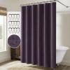 MIULEE Extra Long Linen Shower Curtain 96 Inches Long with 12 Metal Hooks Washable Beige Fabric Shower Curtain Set Waterproof Neutral Thick Cloth Shower Curtains for Bathroom Hotel Bathtub, Cream(Purple)