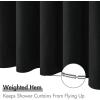 MIULEE Extra Long Linen Shower Curtain 96 Inches Long with 12 Metal Hooks Washable Beige Fabric Shower Curtain Set Waterproof Neutral Thick Cloth Shower Curtains for Bathroom Hotel Bathtub, Cream(Black)