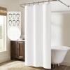 MIULEE Extra Long Linen Shower Curtain 96 Inches Long with 12 Metal Hooks Washable Beige Fabric Shower Curtain Set Waterproof Neutral Thick Cloth Shower Curtains for Bathroom Hotel Bathtub, Cream(White)