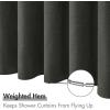 MIULEE Extra Long Linen Shower Curtain 96 Inches Long with 12 Metal Hooks Washable Beige Fabric Shower Curtain Set Waterproof Neutral Thick Cloth Shower Curtains for Bathroom Hotel Bathtub, Cream(Charcoal Grey)