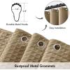 MIULEE Extra Long Waffle Weave Shower Bath Curtain 84 Inch Long with 12 Metal Hooks Modern Washable 260GSM Heavy Fabric Waterproof Thick Cloth Shower Curtains Set for Bathroom Bathtub, White(Khaki)