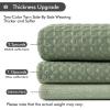 MIULEE Extra Long Waffle Weave Shower Bath Curtain 84 Inch Long with 12 Metal Hooks Modern Washable 260GSM Heavy Fabric Waterproof Thick Cloth Shower Curtains Set for Bathroom Bathtub, White(Sage Green)