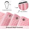 MIULEE Extra Long Waffle Weave Shower Bath Curtain 84 Inch Long with 12 Metal Hooks Modern Washable 260GSM Heavy Fabric Waterproof Thick Cloth Shower Curtains Set for Bathroom Bathtub, White(Blush Pink)