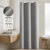 MIULEE Extra Long Waffle Weave Shower Bath Curtain 84 Inch Long with 12 Metal Hooks Modern Washable 260GSM Heavy Fabric Waterproof Thick Cloth Shower Curtains Set for Bathroom Bathtub, White(Light Grey)