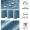 MIULEE Extra Long Waffle Weave Shower Bath Curtain 84 Inch Long with 12 Metal Hooks Modern Washable 260GSM Heavy Fabric Waterproof Thick Cloth Shower Curtains Set for Bathroom Bathtub, White(Moonlight Blue)