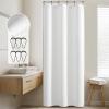 MIULEE Extra Long Waffle Weave Shower Bath Curtain 84 Inch Long with 12 Metal Hooks Modern Washable 260GSM Heavy Fabric Waterproof Thick Cloth Shower Curtains Set for Bathroom Bathtub, White(White)