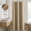 MIULEE Extra Long Waffle Weave Shower Bath Curtain 84 Inch Long with 12 Metal Hooks Modern Washable 260GSM Heavy Fabric Waterproof Thick Cloth Shower Curtains Set for Bathroom Bathtub, White(Khaki)