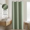 MIULEE Extra Long Waffle Weave Shower Bath Curtain 84 Inch Long with 12 Metal Hooks Modern Washable 260GSM Heavy Fabric Waterproof Thick Cloth Shower Curtains Set for Bathroom Bathtub, White(Sage Green)