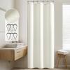 MIULEE Extra Long Waffle Weave Shower Bath Curtain 84 Inch Long with 12 Metal Hooks Modern Washable 260GSM Heavy Fabric Waterproof Thick Cloth Shower Curtains Set for Bathroom Bathtub, White(Ivory)