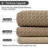 MIULEE Extra Long Waffle Weave Shower Bath Curtain 84 Inch Long with 12 Metal Hooks Modern Washable 260GSM Heavy Fabric Waterproof Thick Cloth Shower Curtains Set for Bathroom Bathtub, White(Khaki)