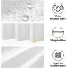 MIULEE Extra Long Waffle Weave Shower Bath Curtain 84 Inch Long with 12 Metal Hooks Modern Washable 260GSM Heavy Fabric Waterproof Thick Cloth Shower Curtains Set for Bathroom Bathtub, White(White)
