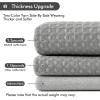 MIULEE Extra Long Waffle Weave Shower Bath Curtain 84 Inch Long with 12 Metal Hooks Modern Washable 260GSM Heavy Fabric Waterproof Thick Cloth Shower Curtains Set for Bathroom Bathtub, White(Light Grey)