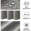 MIULEE Extra Long Waffle Weave Shower Bath Curtain 84 Inch Long with 12 Metal Hooks Modern Washable 260GSM Heavy Fabric Waterproof Thick Cloth Shower Curtains Set for Bathroom Bathtub, White(Light Grey)