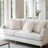 MIULEE Faux Fur Plush Decorative Throw Pillow Covers 18×18 Set of 4, Boho Farmhouse Soft Fuzzy Striped Cushion Covers for Sofa Couch Bed Living Room Vintage Rustic Home Decor,Grey Taupe(Pure White)