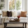 MIULEE Faux Fur Plush Decorative Throw Pillow Covers 18×18 Set of 4, Boho Farmhouse Soft Fuzzy Striped Cushion Covers for Sofa Couch Bed Living Room Vintage Rustic Home Decor,Grey Taupe(Brown)