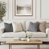 MIULEE Faux Fur Plush Decorative Throw Pillow Covers 18×18 Set of 4, Boho Farmhouse Soft Fuzzy Striped Cushion Covers for Sofa Couch Bed Living Room Vintage Rustic Home Decor,Grey Taupe(Grey Brown)