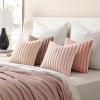 MIULEE Faux Fur Plush Decorative Throw Pillow Covers 18×18 Set of 4, Boho Farmhouse Soft Fuzzy Striped Cushion Covers for Sofa Couch Bed Living Room Vintage Rustic Home Decor,Grey Taupe(Pink)