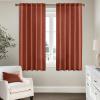 MIULEE Faux Linen Curtains 84 Inch Length 2 Panels Natural Burnt Orange Semi Sheer Curtain with Back Tab Rod Pocket, Light Filtering Window Privacy Burlap Drapes for Living Room Bedroom 42W x 84L(Burnt Orange)