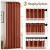 MIULEE Faux Linen Curtains 84 Inch Length 2 Panels Natural Burnt Orange Semi Sheer Curtain with Back Tab Rod Pocket, Light Filtering Window Privacy Burlap Drapes for Living Room Bedroom 42W x 84L(Burnt Orange)