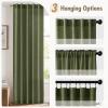 MIULEE Faux Linen Curtains 84 Inch Length 2 Panels Natural Burnt Orange Semi Sheer Curtain with Back Tab Rod Pocket, Light Filtering Window Privacy Burlap Drapes for Living Room Bedroom 42W x 84L(Olive Green)