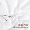 MIULEE Faux Linen Curtains 84 Inch Length 2 Panels Natural Burnt Orange Semi Sheer Curtain with Back Tab Rod Pocket, Light Filtering Window Privacy Burlap Drapes for Living Room Bedroom 42W x 84L(White)